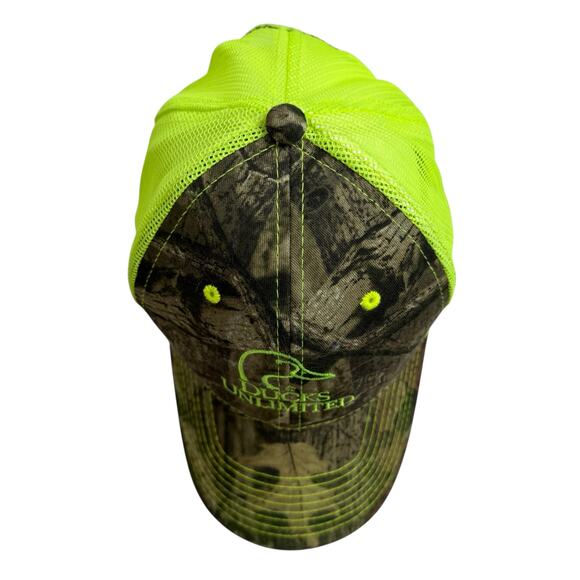 DUCKS UNLIMITED Oroville California Chapter Camo Green Mesh Adjustable Hat OSFM - Picture 5 of 7